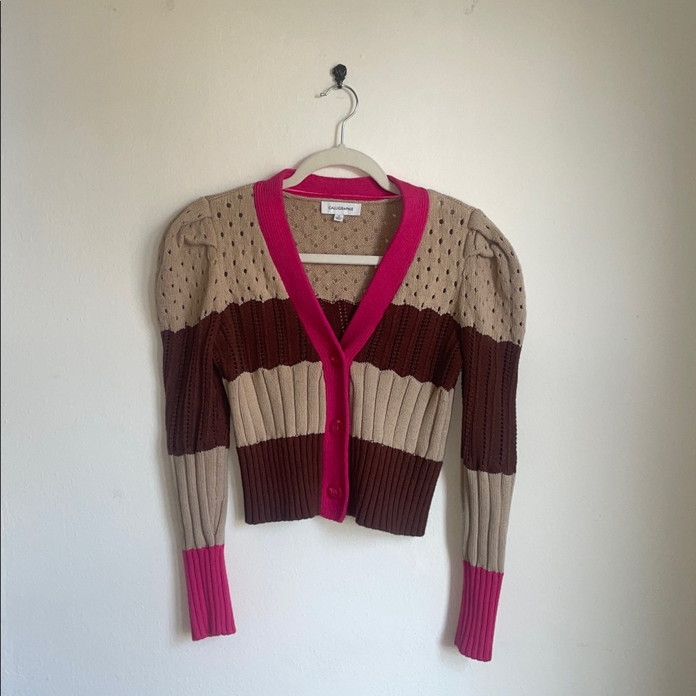 Calligraphie Knit Cropped Cardigan